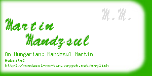 martin mandzsul business card